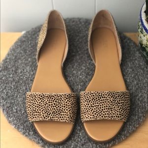 Jcrew Morgan Calf Hair Peep-Toe Flats